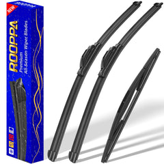 Rooppa front packaging showing complete 3-piece CR-V wiper kit and benefits