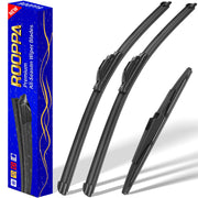Rooppa front packaging showing full 3-piece wiper set and fitment details
