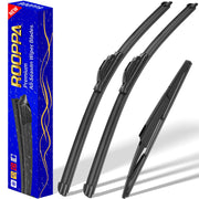 Rooppa front packaging showing three replacement wipers and manual for quick fit