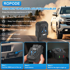 ROPODE AFM disabler connector close-up highlighting secure OBD fit