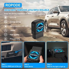 ROPODE plugged into vehicle OBD-II port demonstrating quick installation benefit