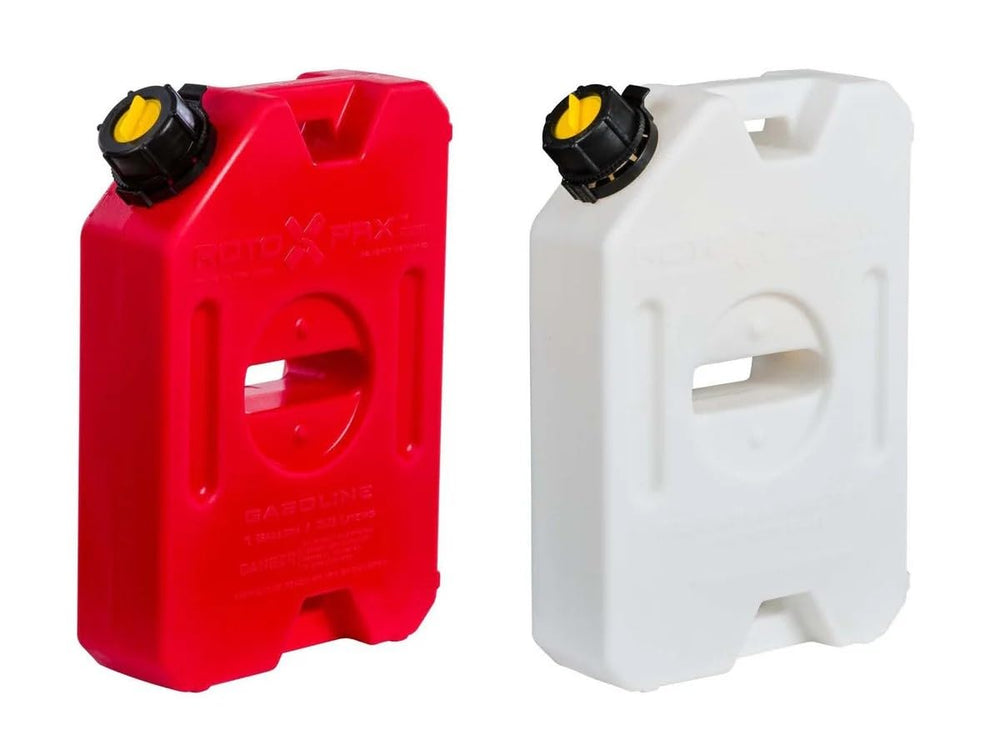 RotopaX front view of red and white 1-gallon pack showing compact profile and secure seal benefit