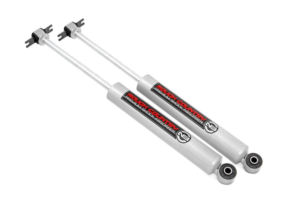 Rough Country N3 rear shock front view showing fitment and durable design benefit