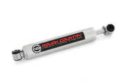 Rough Country N3 steering stabilizer front view showing compact design and durable finish for improved steering control