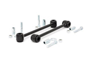 Rough Country rear sway bar links front view showing powder coat and hardware for durability