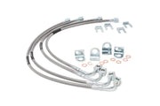 Rough Country front brake line packaging showing fitment and benefits
