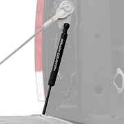 Rough Country front view of tailgate assist showing mounting position and durable design, improves safety