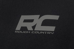 Rough Country winch cover installed on vehicle protecting from dirt and rain