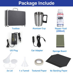 ROYWOO atomizer cup with 200ml repair fluid ready to heat and coat