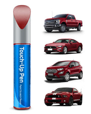 RSACET pen front view showing ruby red metallic finish and convenient application