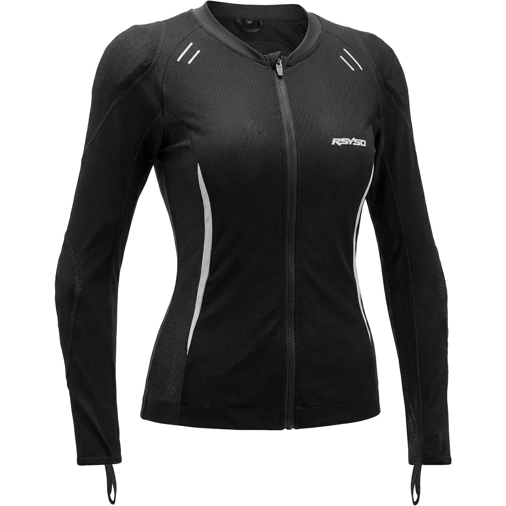 RSYSO front view mesh jacket showing breathable ventilation and secure fit