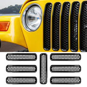 RT-TCZ front grille inserts on Jeep showing clean black upgrade and improved appearance