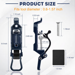 Rtshuok clamp close-up showing rubber strap and metal bracket for vibration resistance