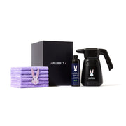 Rubbit front packaging showing full 9-piece kit and benefits for quick cleaning