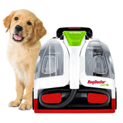 Rug Doctor front view showing compact cleaner and its portability benefits