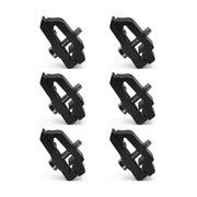 RuggedXL front view of six clamps showing complete set and secure fit