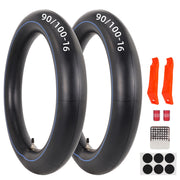 RUHUO front view of 2 sets inner tubes showing included accessories for quick repairs