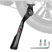 RUHUO kickstand front profile showing black and red finish and sturdy design for reliable parking