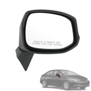 RUIANOMG passenger mirror front view showing clean black housing and glass benefit: restores visibility