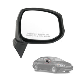 RUIANOMG passenger mirror front view showing clean black housing and glass benefit: restores visibility