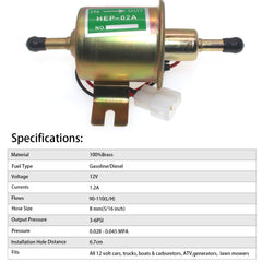 RUIDELI pump inlet and outlet 8mm ports shown for secure hose connections