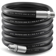 Ruikarhop front view of 1-inch 20ft fuel hose showing product markings and connectors