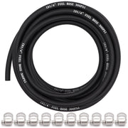 Ruikarhop front view of 25ft fuel hose kit showing product and clamps for ready installation
