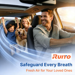 RUITO activated carbon layer detail illustrating odor adsorption
