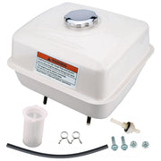 Ruma front view fuel tank showing cap and mounting points, durable replacement