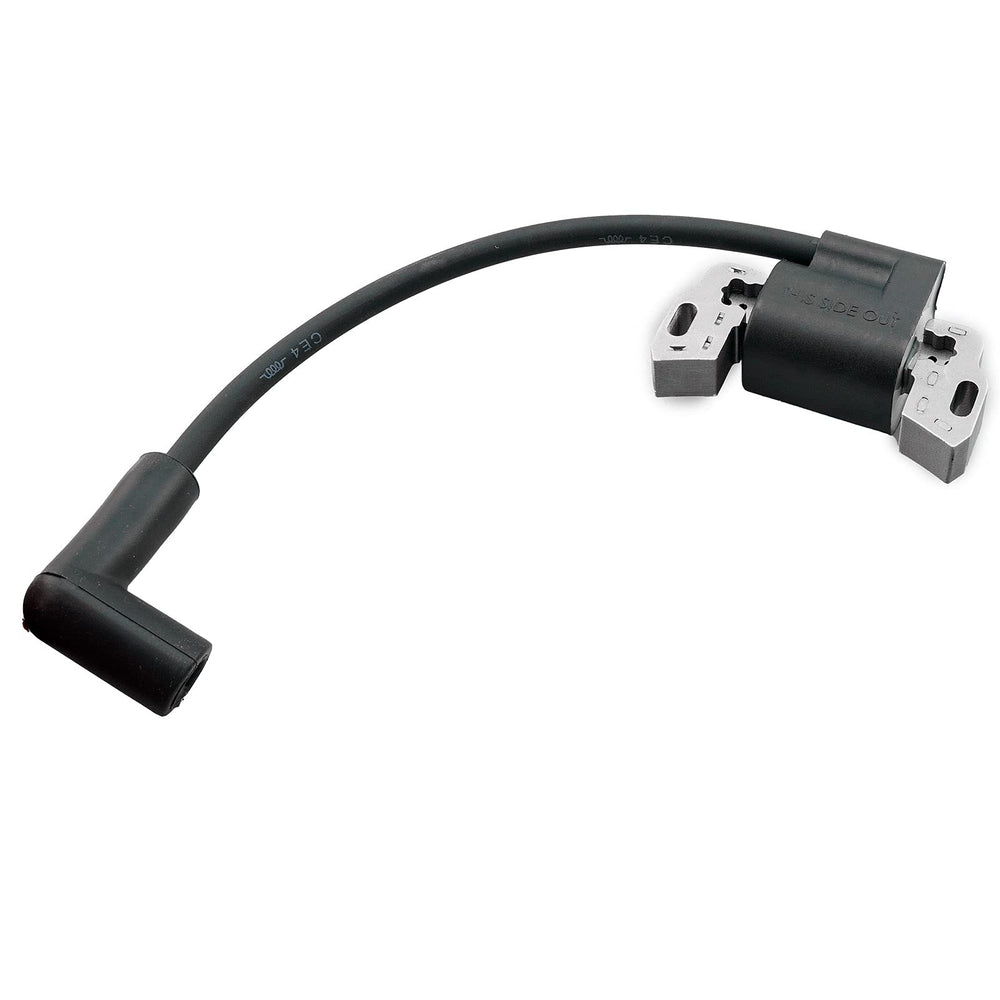 Ruma ignition coil front view showing mounting and terminals, improves reliable starts