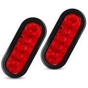 RUNHWEE front view of oval LED tail light showing bright red lens and visibility