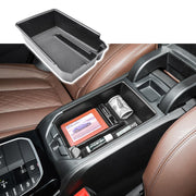 RUNROAD front view of console tray showing neat fit and organized space