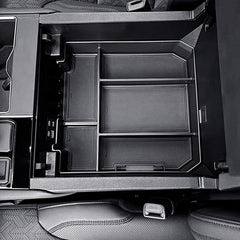 RUNROAD front view console tray showing organized compartments and improved access