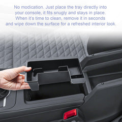 RUNROAD installed in Tiguan console demonstrating secure tool-free fit