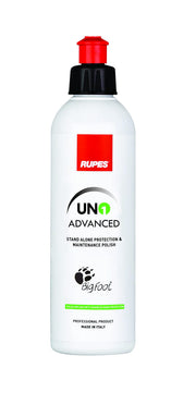 RUPES UNO ADVANCED front label showing product and size, highlighting professional reliability
