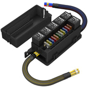 RVBOATPAT front view of fuse relay box showing organized layout and easy access