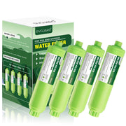 RVGUARD inline filter front packaging showing four filters and benefits for clean water