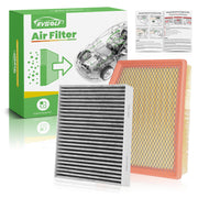 RVgolf front packaging showing both engine and cabin filters for quick identification and fit