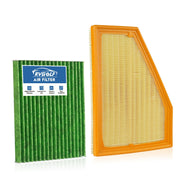 RVgolf front packaging showing both engine and cabin filters and easy identification benefit