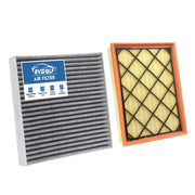 RVgolf front packaging showing both engine and cabin filters and compatibility list