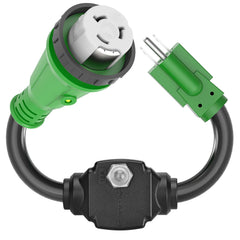 RVGUARD front view of adapter cord showing connector and plug, ensures reliable power conversion