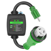 RVGUARD front view of adapter showing connectors and durable housing for safe conversion