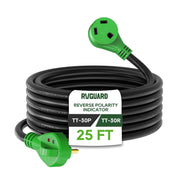 RVGUARD front view plugged in showing secure connection and peace of mind