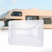 RVGUARD skylight front view showing clear dome and frame for brighter interiors