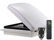 RVLOVENT front view showing low-profile roof fan and sleek design benefit: unobtrusive airflow