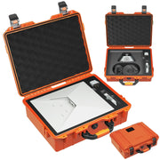 RVMARINEPAT front view showing orange waterproof case benefit of high visibility