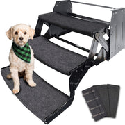 RVMATE front view of 3-pack step rugs showing complete set and quick installation benefit