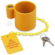 RVMATE front view showing yellow lock and visible deterrent