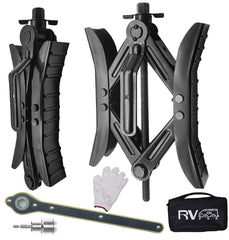 RVPNR front view of wheel chocks showing durable build and easy placement