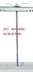 RVPNR rod installed in RV dual tank mount demonstrating secure tank hold